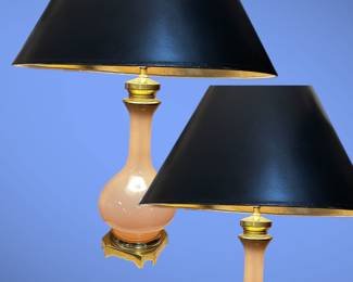 Very Rare to find a pair of Mid Century Modern Opaline Murano, Italy Cedenese Vitra lamps with brass bases in such beautiful condition. Asking price $795