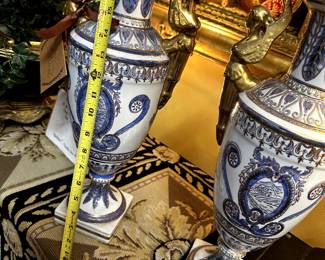 Wonderful Empire Style Porcelain Urns
18” tall         
 Asking $450