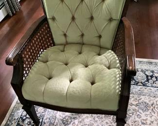 PAIR OF GREEN CHAIRS