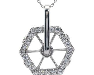 NEW! 1.20 Carat Pavé Diamond Nautical Wheel Pendant Necklace