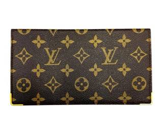 Louis Vuitton Monogram Canvas Long Bifold Wallet with Gold Corner Plates