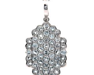 Aquamarine Art Deco Waterfall Pendant