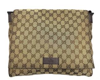 Gucci Brown GG Canvas x Leather Crossbody