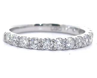 1 Carat Diamond 1/2 Eternity Ring in 14k White Gold