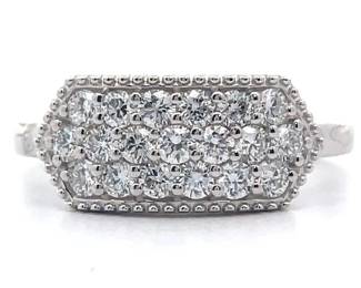 NEW! 0.76 Carat Pavé Diamond Geometric Ring