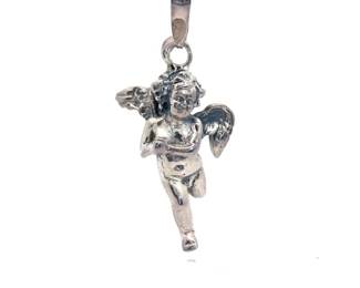 Cherub Necklace in Sterling – Detailed Sculptural Pendant