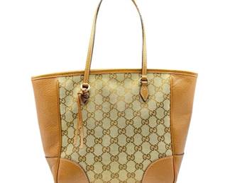 Gucci Brown Canvas x Leather Tote Bag