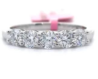 1 Carat Diamond Five-Stone Ring in 14k White Gold