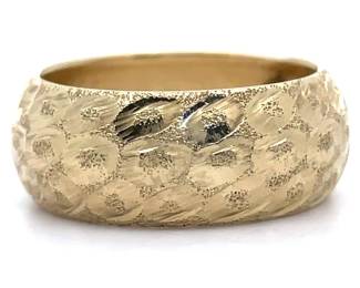 Modern Textured Domed Ring in 14k Yellow Gold