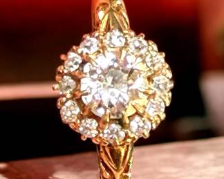 1870 18K Gold Rose Cut Diamond Ring