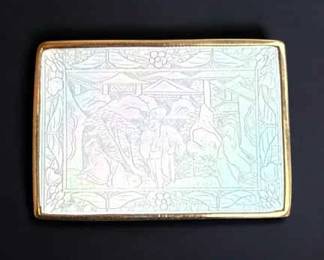 Mid 19th Century Chinese Games Counter Brooch Wrapped In Gold