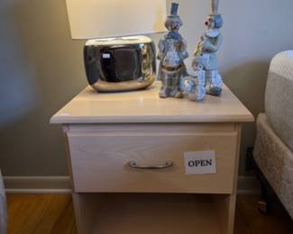 Decorative Lamp, Side Table, Clown Figurines