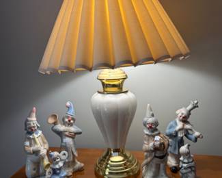 Decorative Lamp, Clown Figurines 