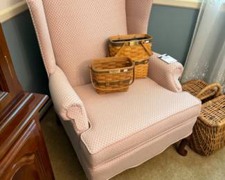 Wingback Chair, Baskets
