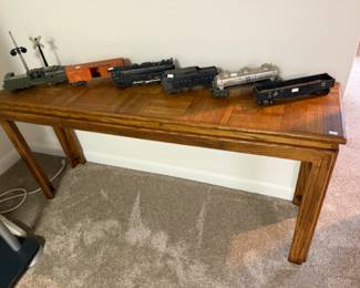 Wooden Side Table, Model Trains