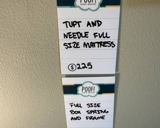 Tuft  and Needle Full Size mattress, Full Size Box Spring and Frame 