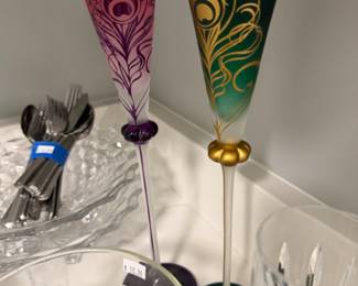 Kristian Etched Glass Champagne Flutes