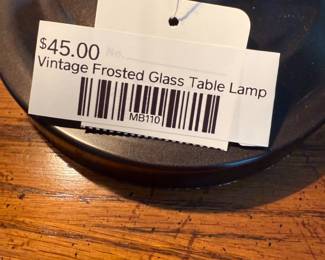 Vintage Frosted Glass Table Lamp