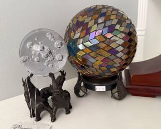Bronze Elephant Glass Ball Orb