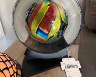 Signed Rollin Karg Glass Satellite Dish