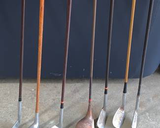 Antique Wooden Shaft Golf Clubs