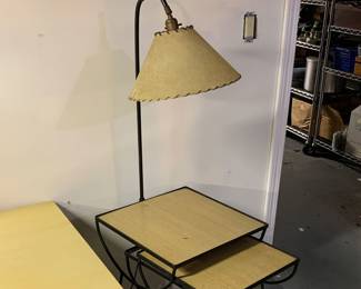 Mid Century Stacking Tables Attached Lamp