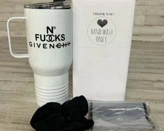 Givenchy Gift Set Double Walled Hot/Cold Tumbler Change Purse and Scrunchie