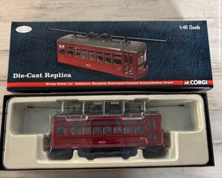 Vintage Die-Cast Birney Safety Car Baltimore Maryland Fremont Avenue Hudson Street 1:48 Scale