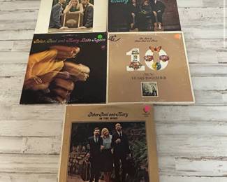 Peter Paul and Mary Lot of 5 Vintage LP Vinyl Records