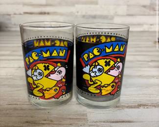 Lot of 2 Vintage 1980 Pac-Man Drinking Glasses Arby’s Collector Series