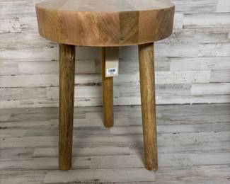 New Bloomingville Round Mango Wood Stool, Natural, 13" Round x 18" H
