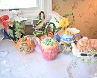 Fruit ceramic Tea pot and pitcher