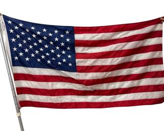 American Flag With Metal Pole