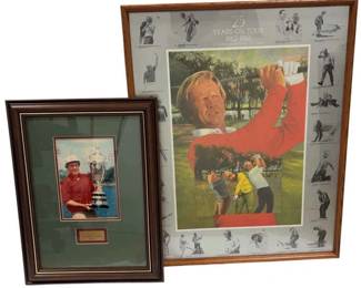 Jack Nicklaus Framed Poster And Hale Irwin Autographed Framed Photograph