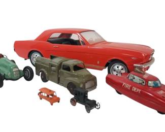Vintage Ford Mustang Model Car, Hubley Kiddie Toy Bell Telephone Truck, More
