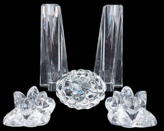 Kosta Boda Snowstar Candlestick Holders, Orrefors Votive Candle Holder More