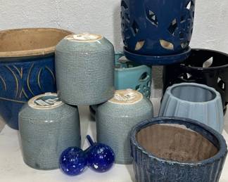 Blue Ceramic Planters