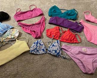 Triangl NWT Medium Pink Sparkle Bikini And Assorted Mystery Lot Of Bikini Pieces