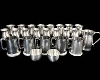 Pewter Goblets, Steins, And Cups