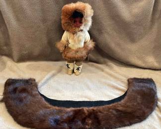 Indigenous Alaskan Artifacts And Fur Collar