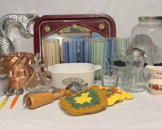 MCM Kitchen Accessories Featuring Ocean Thailand Drinking Glasses, Corning Ware, And More