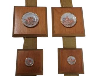 Vintage Cherub Wall Hanging With Velvet Ribbon