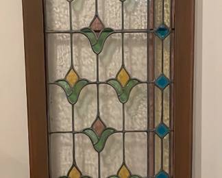 Vintage Stained Glass Window 72 x 17