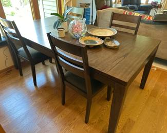 Dining table, chairs, leaf-not shown