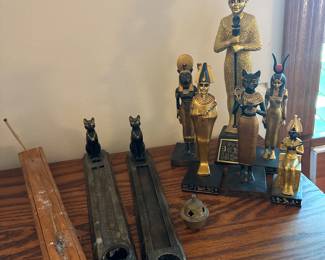 Incense burners, Egyptian figurines