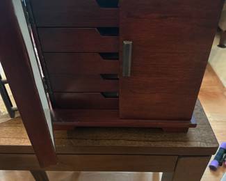 Dresser top jewelry cabinet