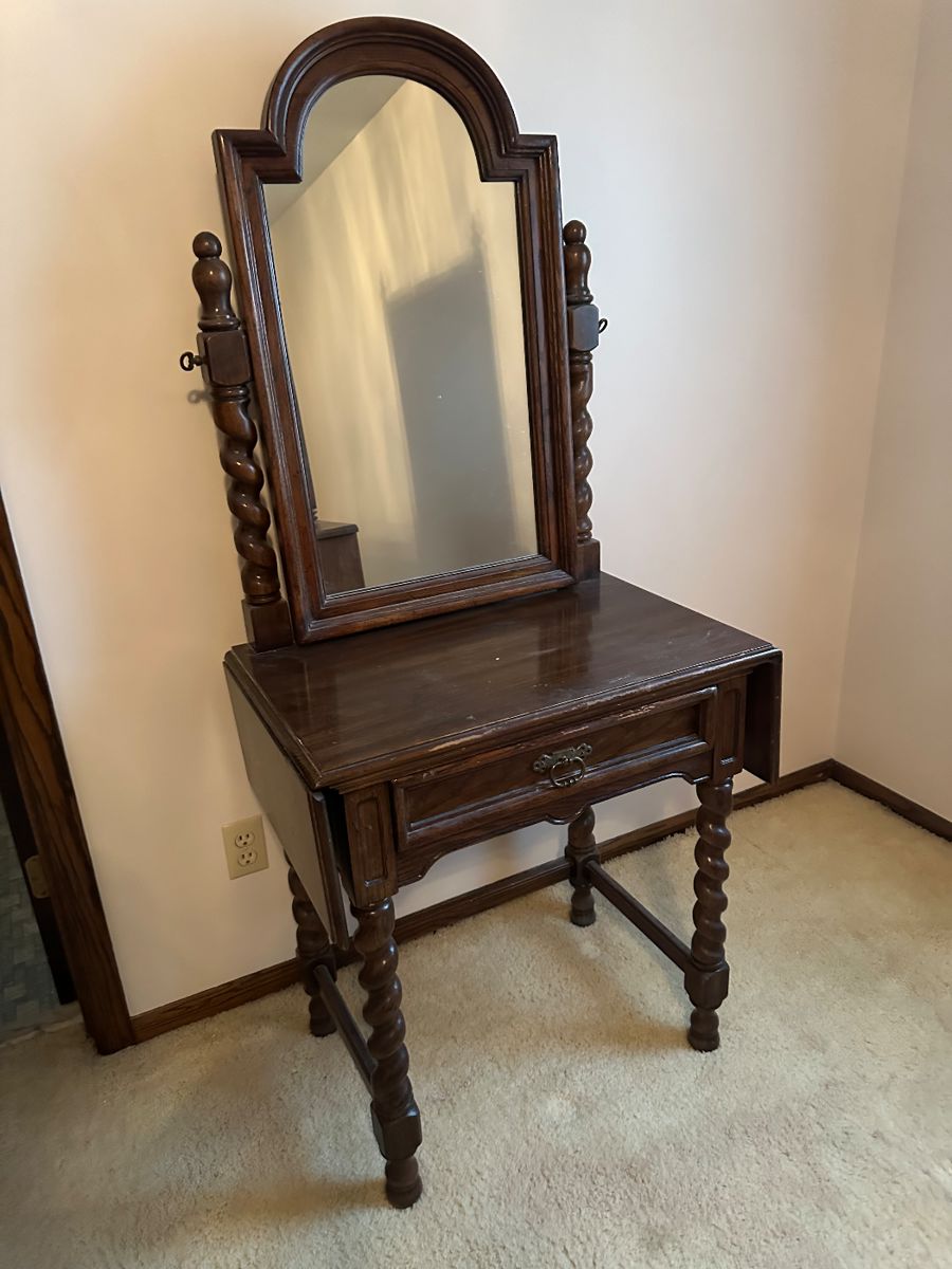 Antique drop leaf vanity
