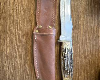 Case XX Stag 6 Inch Blade Hunting (Made in the USA) Knife with Leather Sheath