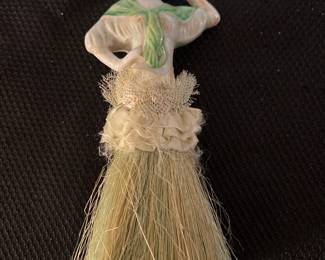 Antique Ceramic Half Doll, Half Table Brush