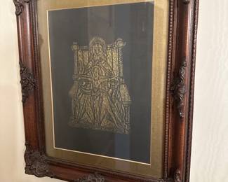 Another vintage brass rubbing in gorgeous frame
